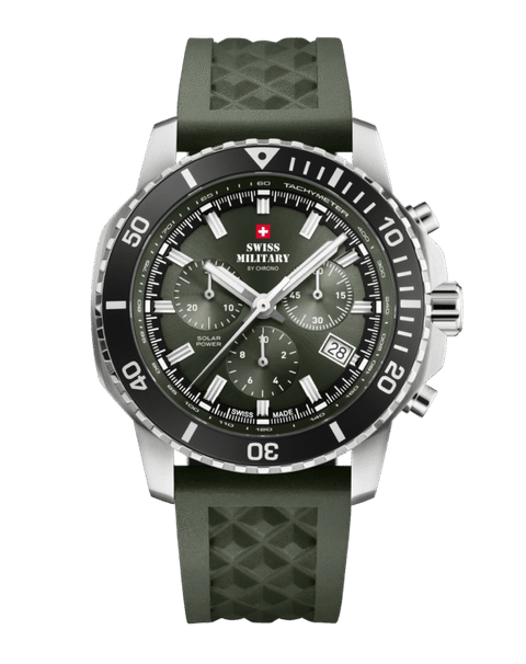 Swiss Military Solar Chronograph Green, Rubber