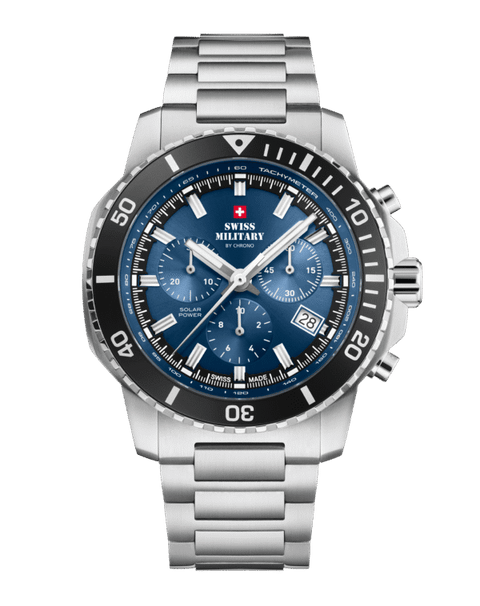 Swiss Military Solar Chronograph Blue Steel