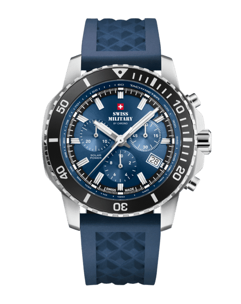 Swiss Military Solar Chronograph Blue, Rubber