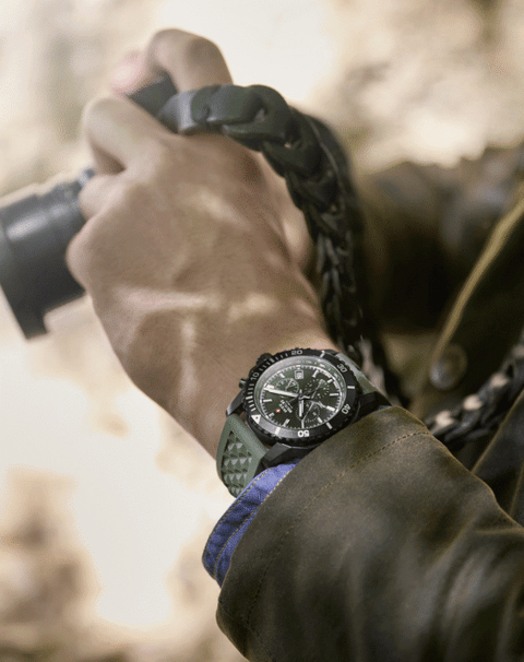 Swiss Military Solar Chronograph Green, PVD, Rubber