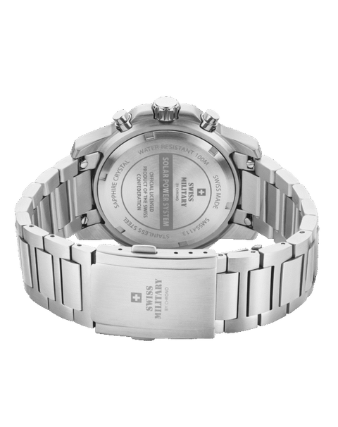 Swiss Military Solar Chronograph Black Steel