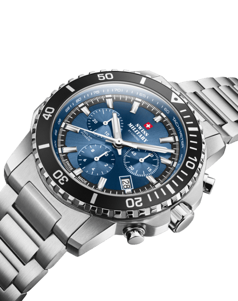 Swiss Military Solar Chronograph Blue Steel