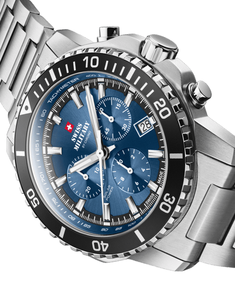 Swiss Military Solar Chronograph Blue Steel